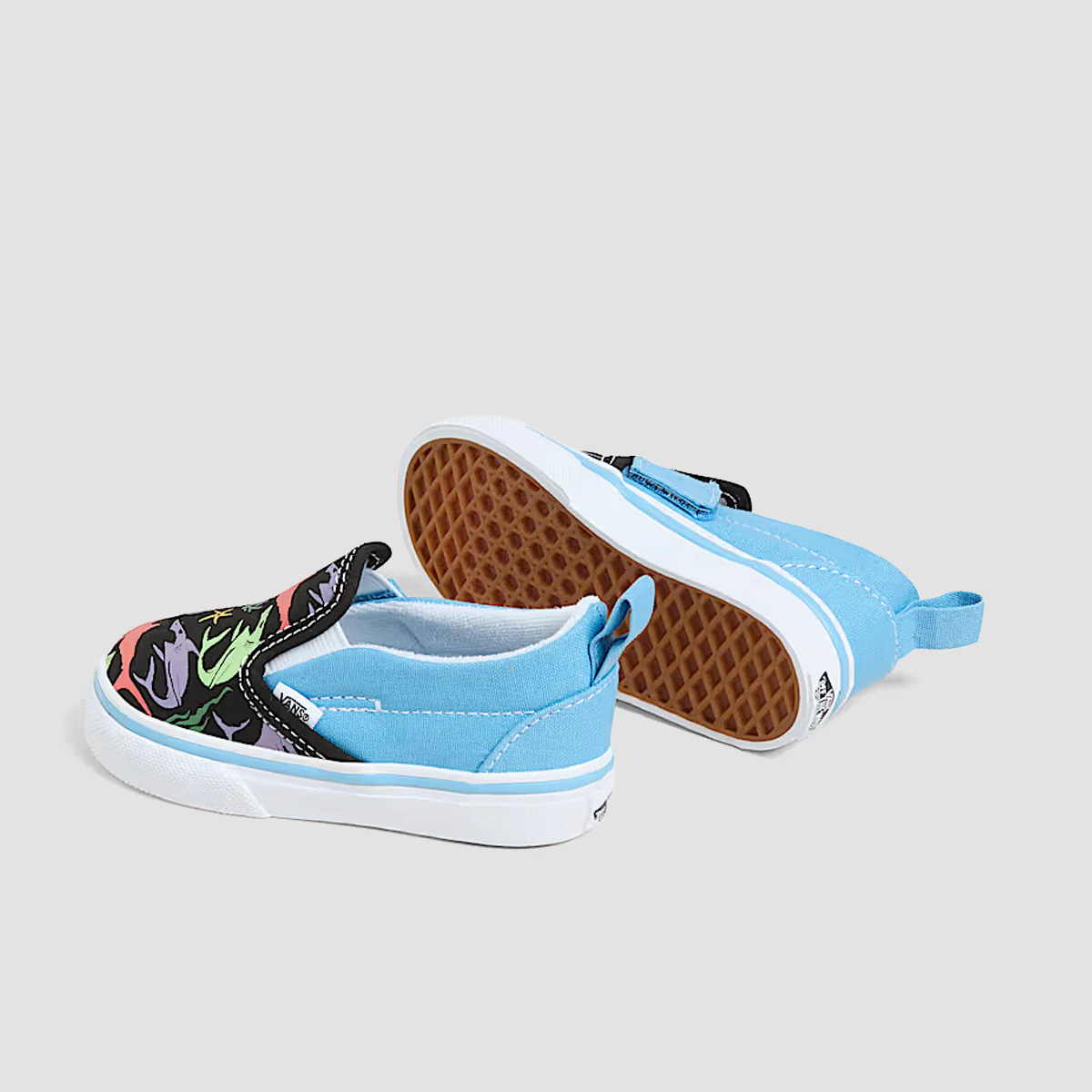 Vans Slip-On V Toddler Shoes - Glow Sharks Blue/Multi - Kids - Image 3