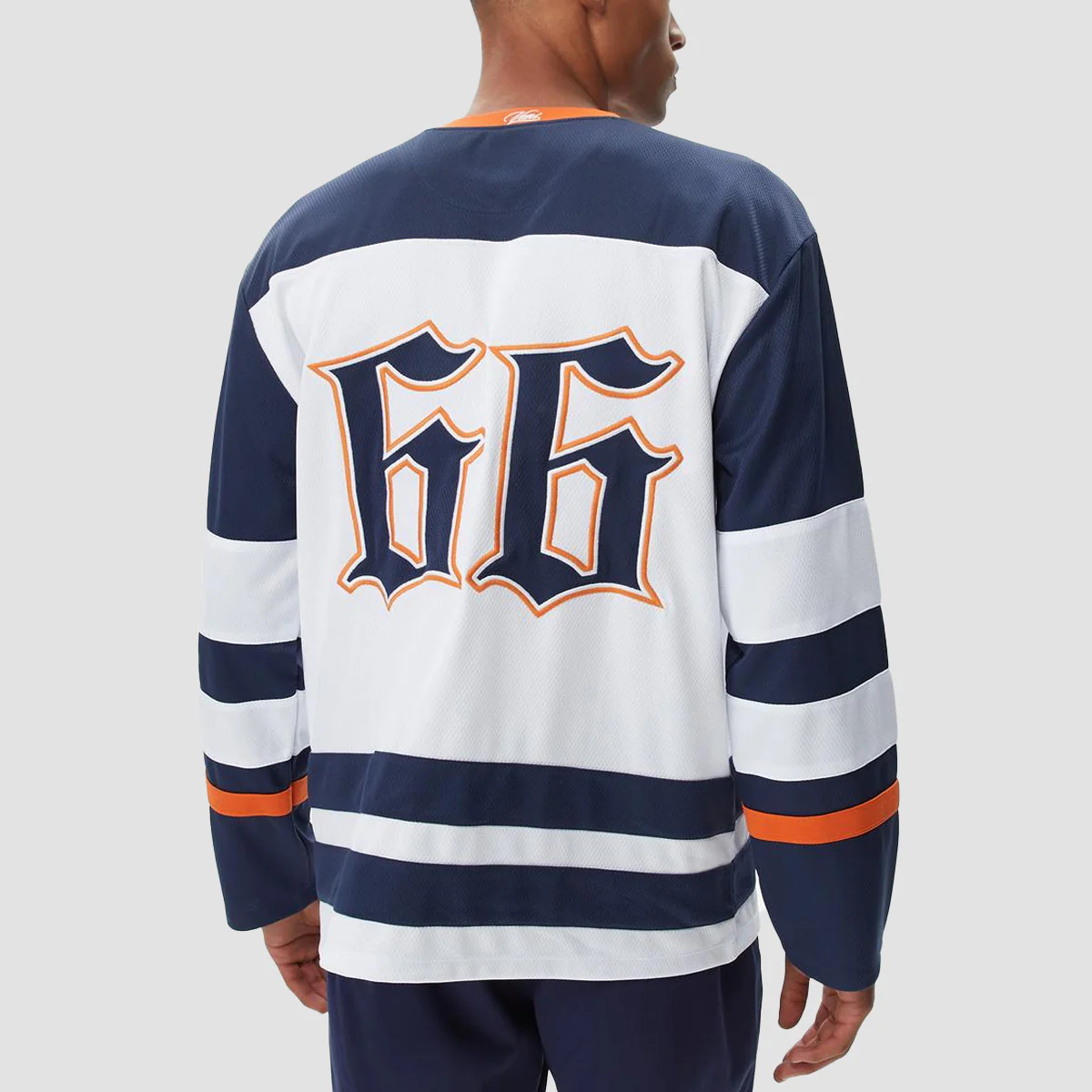 Vans Treble Rose Hockey Jersey Longsleeve T-Shirt White/Dress Blues - Image 2