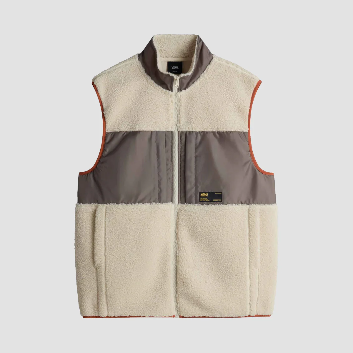 Vans Trevor Sherpa Vest Jacket Oatmeal/Bungee Cord