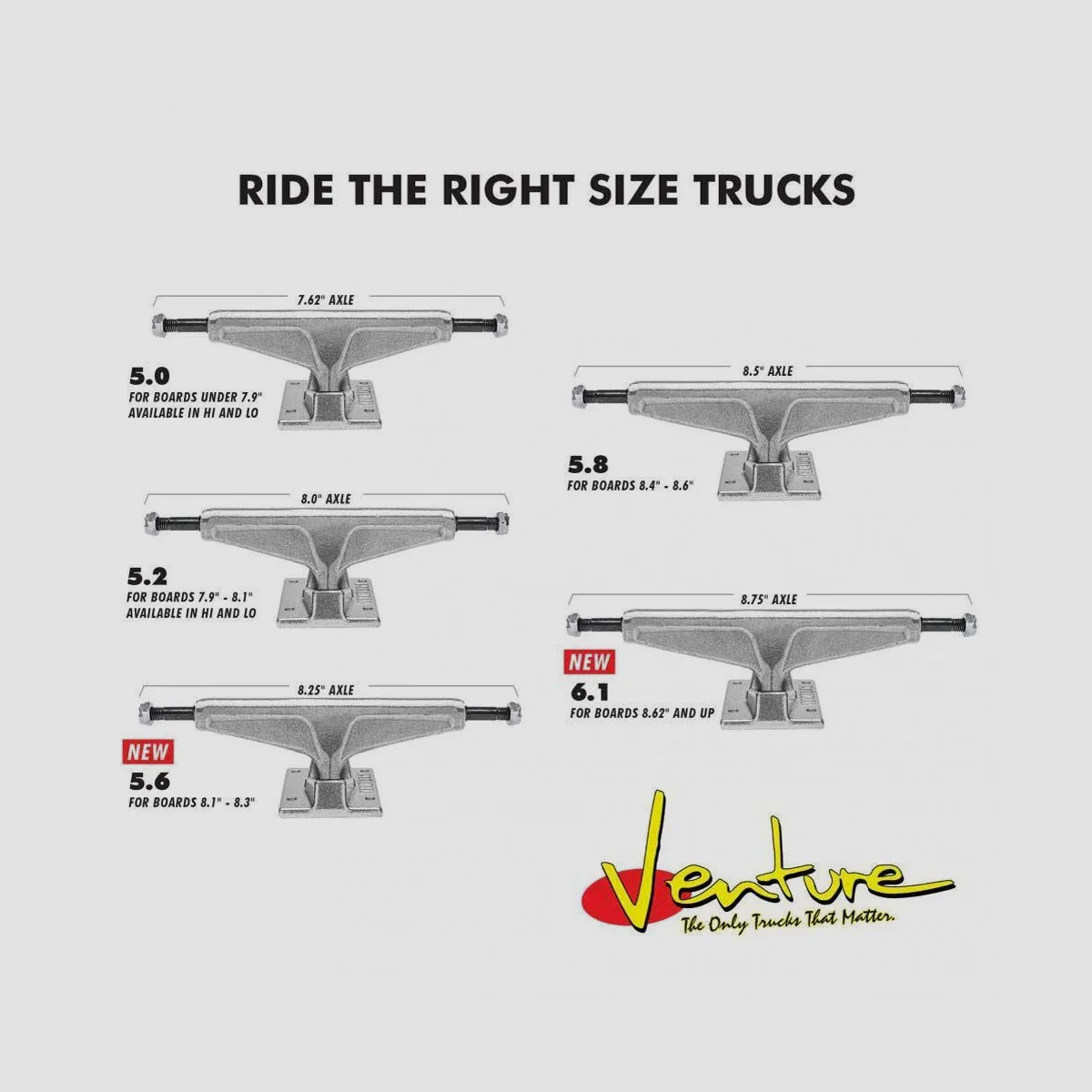 Venture Hi 5.2 V8 Team Edition Skateboard Trucks 1 PairPolished - 8" - Image 3