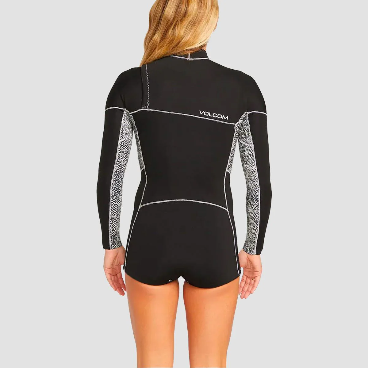 Volcom 2mm Chest Zip Longsleeve Shorty Wetsuit Black - Womens - Image 2