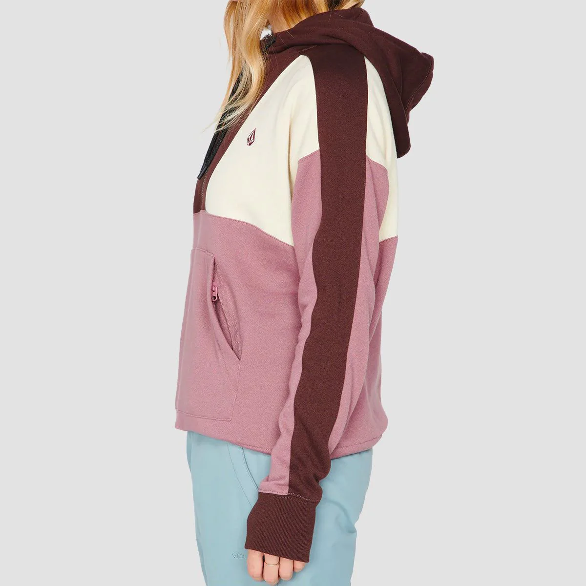 Volcom Anorak Snow Pullover Hoodie Rosewood - Womens - Image 2