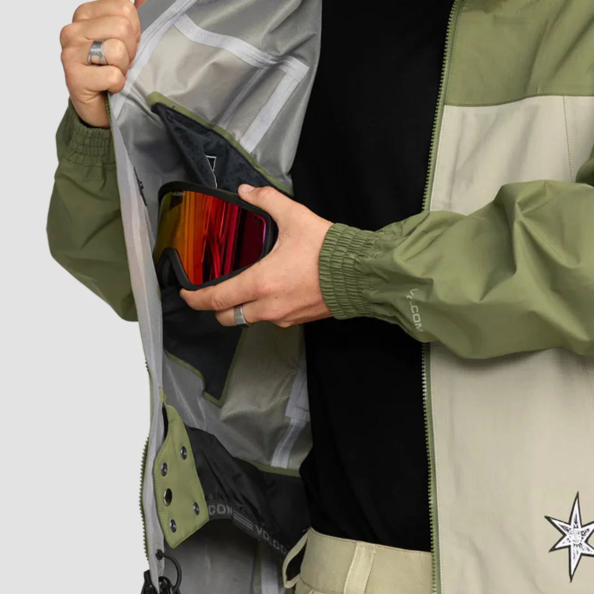 Volcom Arthur 3L 15K Snow Jacket Dark Olive - Image 5