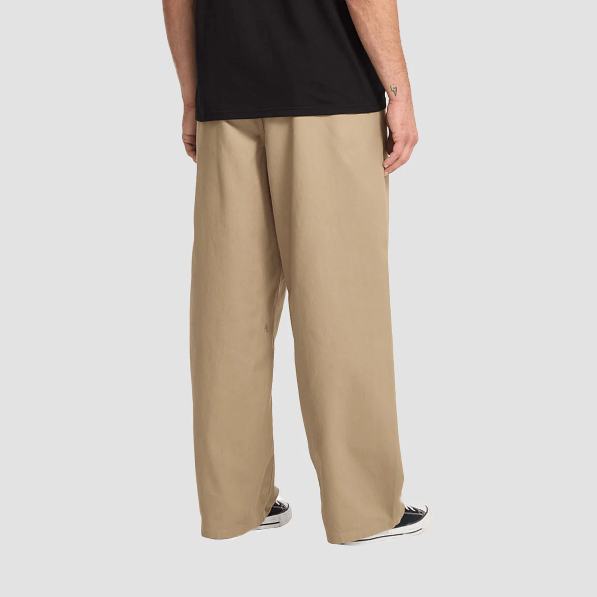 Volcom Baggos Pleat Chino Trousers Khaki - Image 2