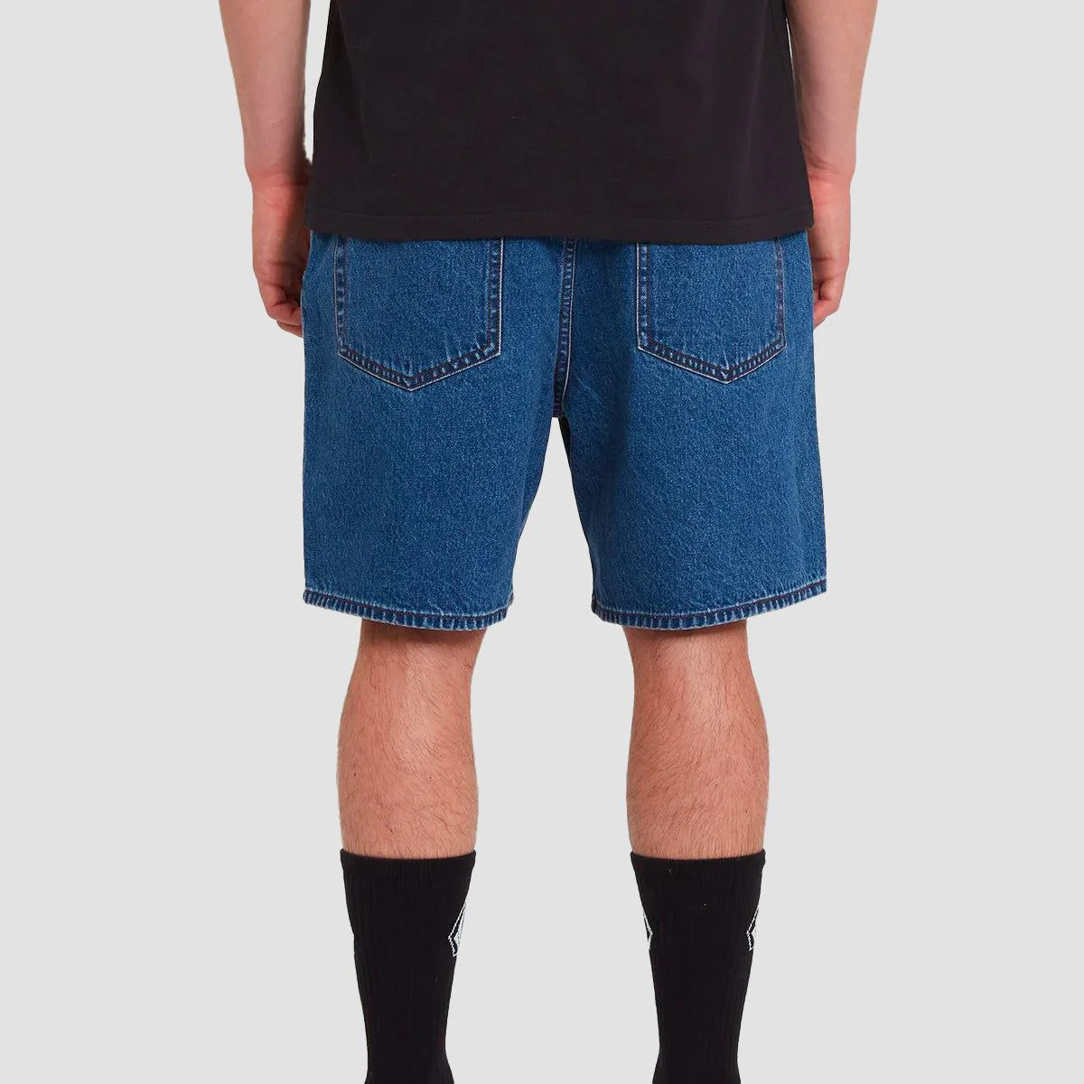 Volcom Billow 22" Denim Shorts Oliver Mid Blue - Image 2