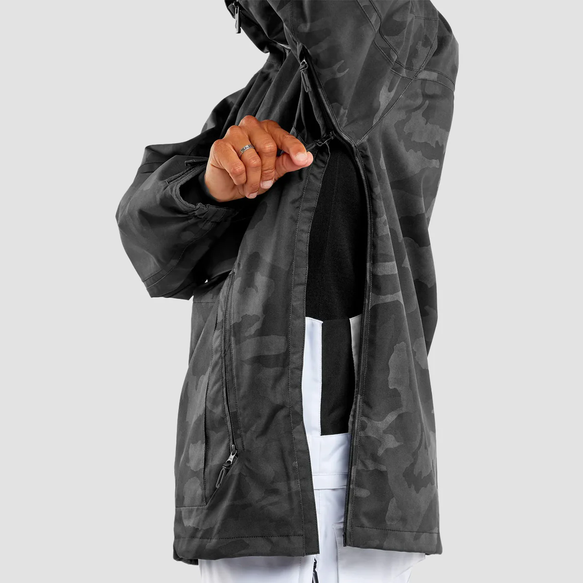 Volcom Brighton Pullover Snow Jacket Black Camo - Image 3
