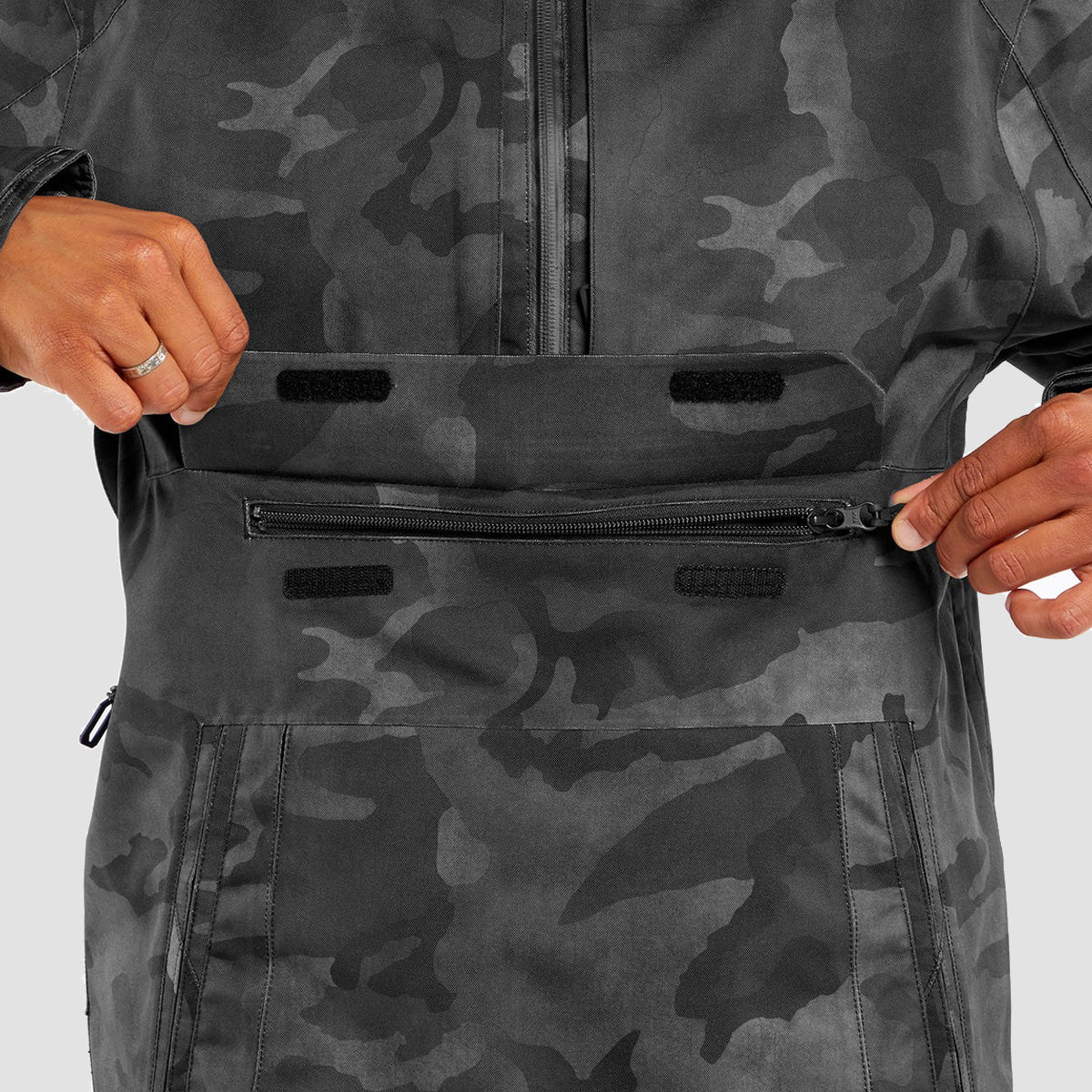 Volcom Brighton Pullover Snow Jacket Black Camo - Image 4