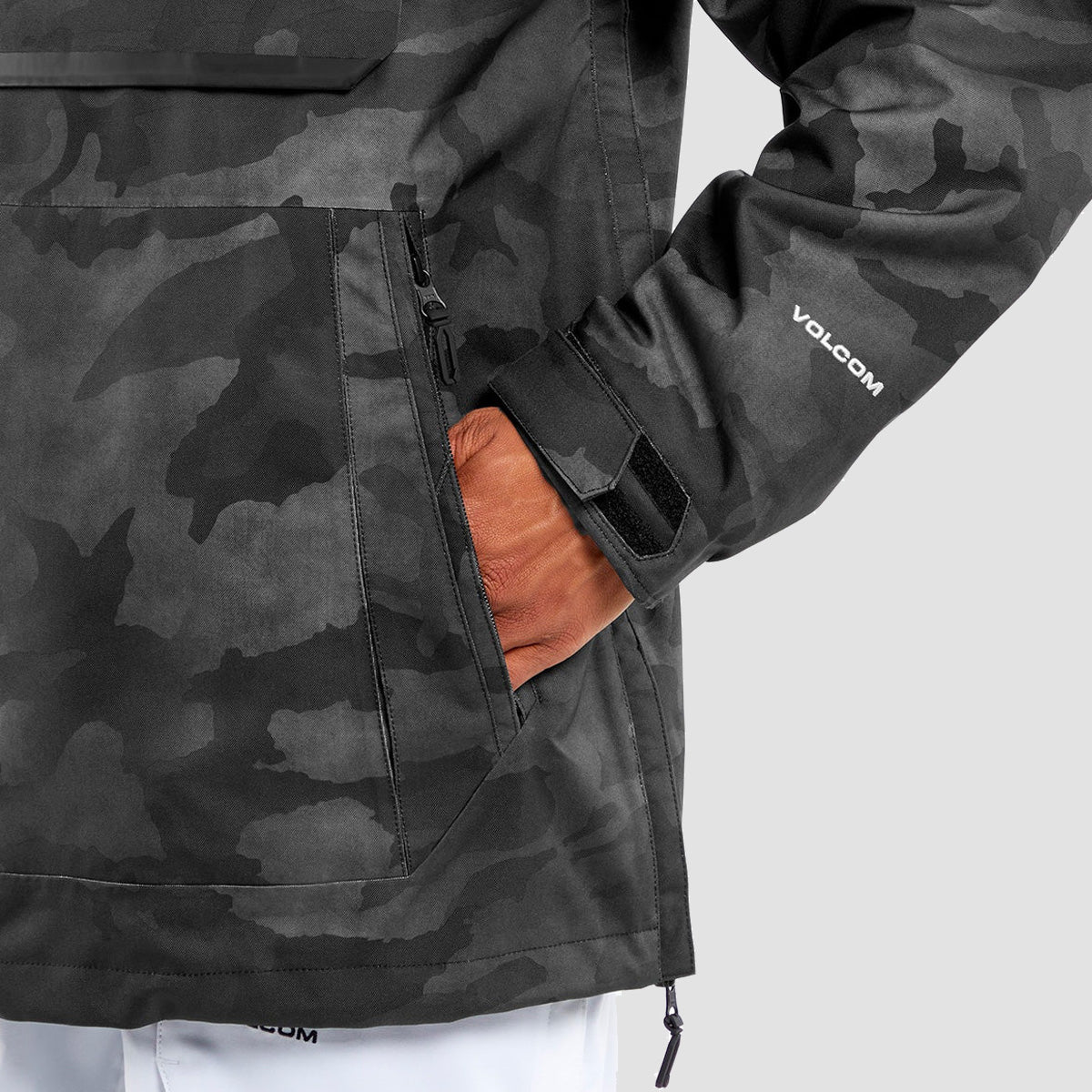 Volcom Brighton Pullover Snow Jacket Black Camo - Image 5