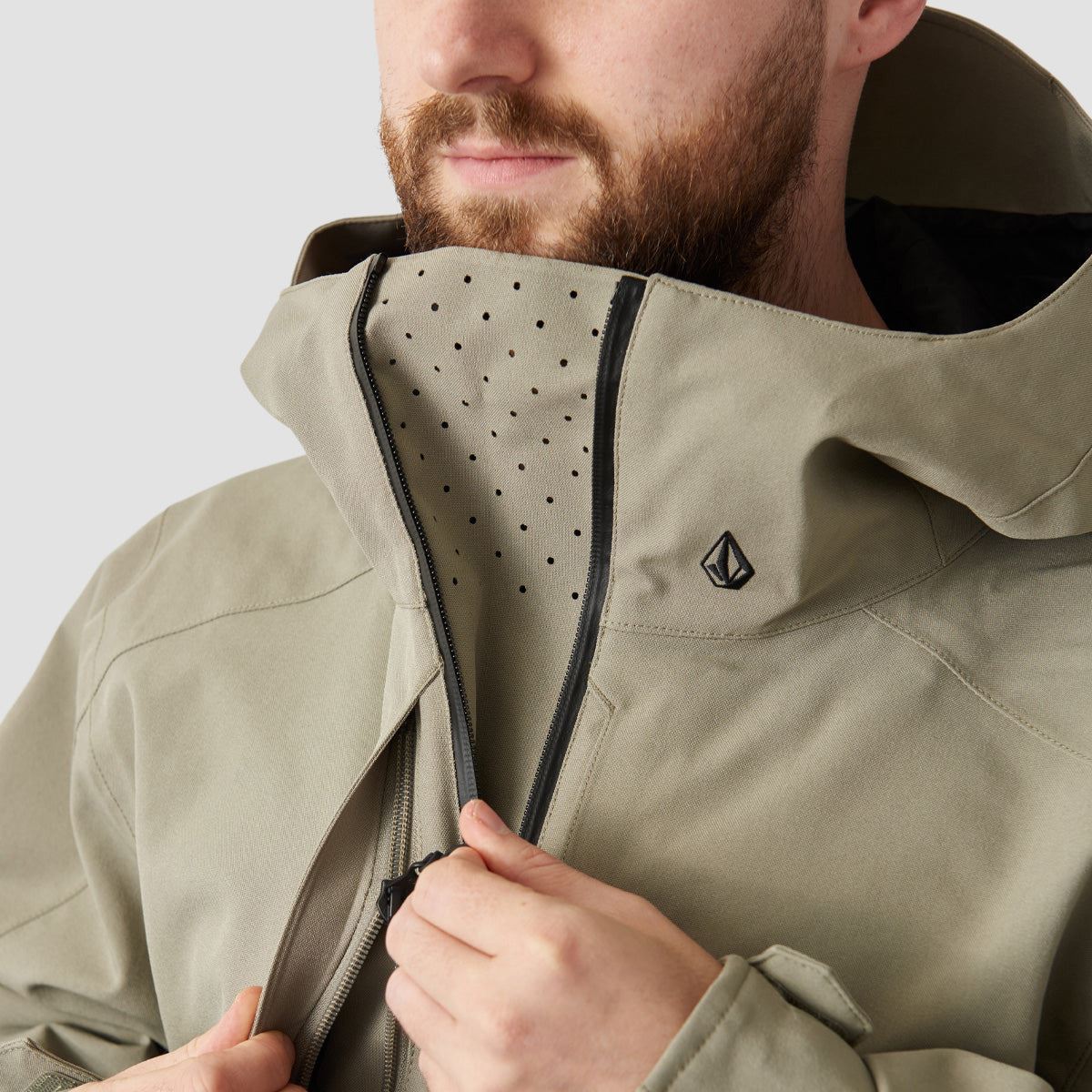 Volcom Brighton Pullover Snow Jacket Light Military - Image 4