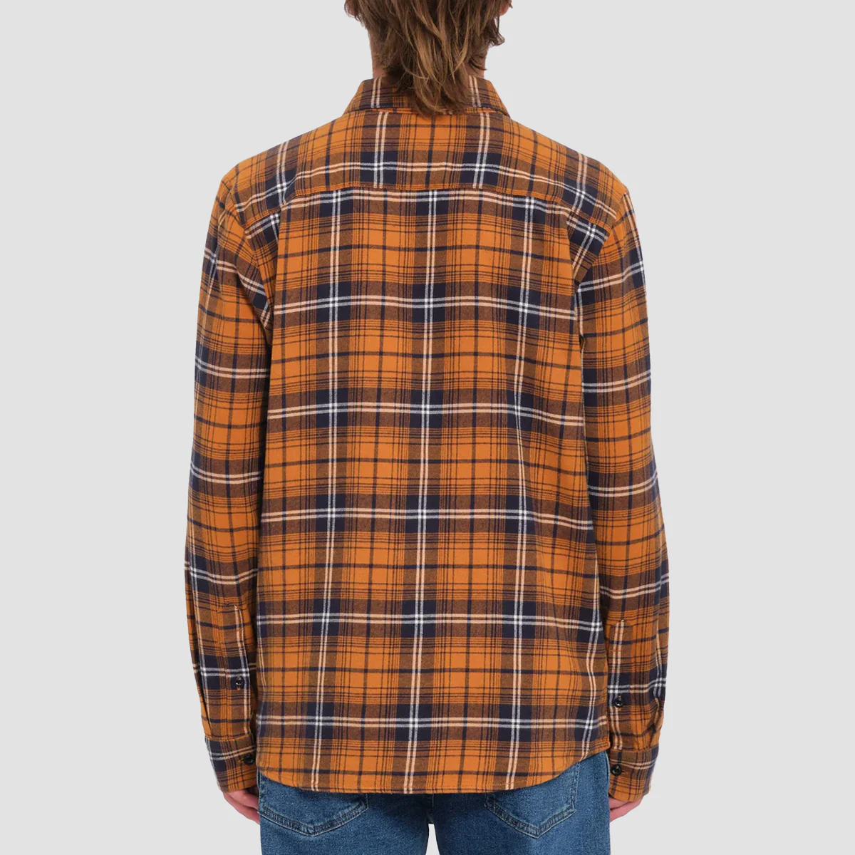 Volcom Caden Plaid Longsleeve Shirt Chestnut Brown - Image 2