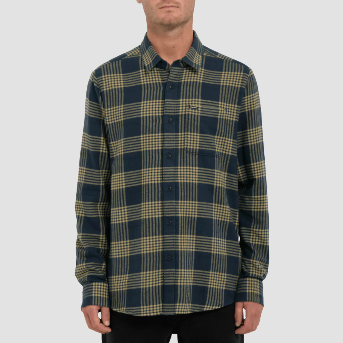 Volcom Caden Plaid Longsleeve Shirt Navy