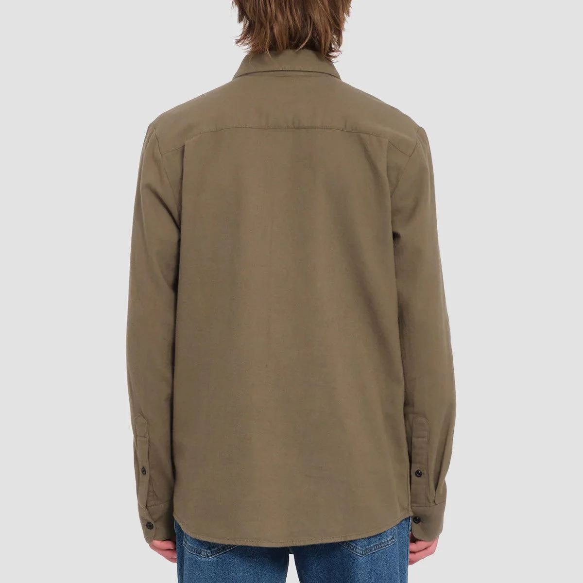 Volcom Caden Solid Longsleeve Shirt Wintermoss - Image 2
