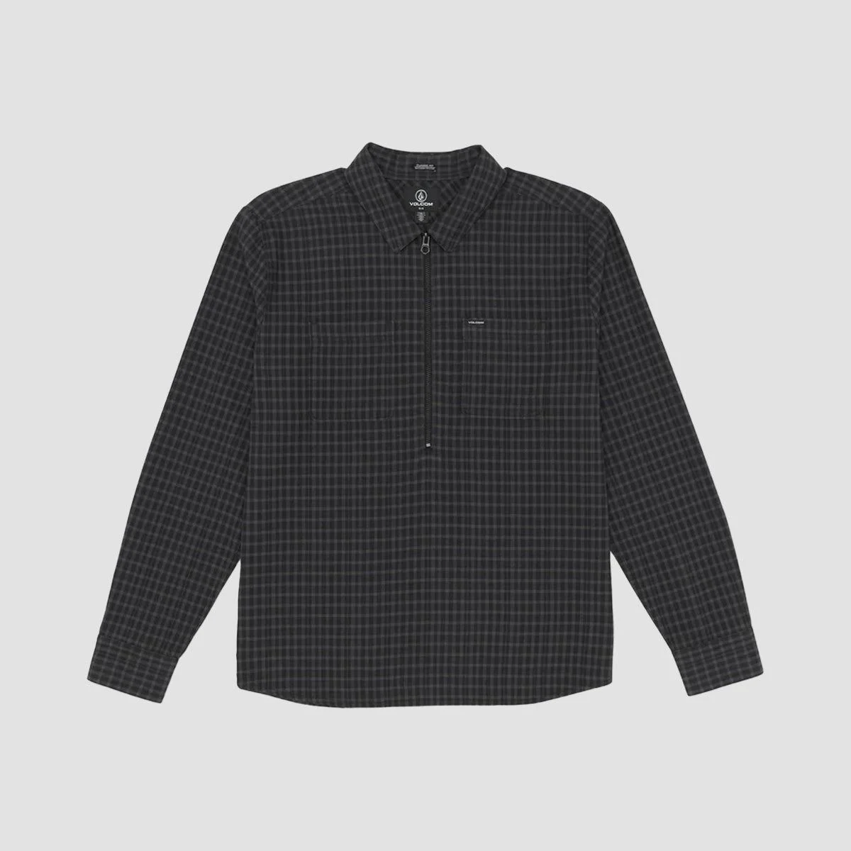 Volcom Dopestone 1/2 Zip Longsleeve Shirt Asphalt Black