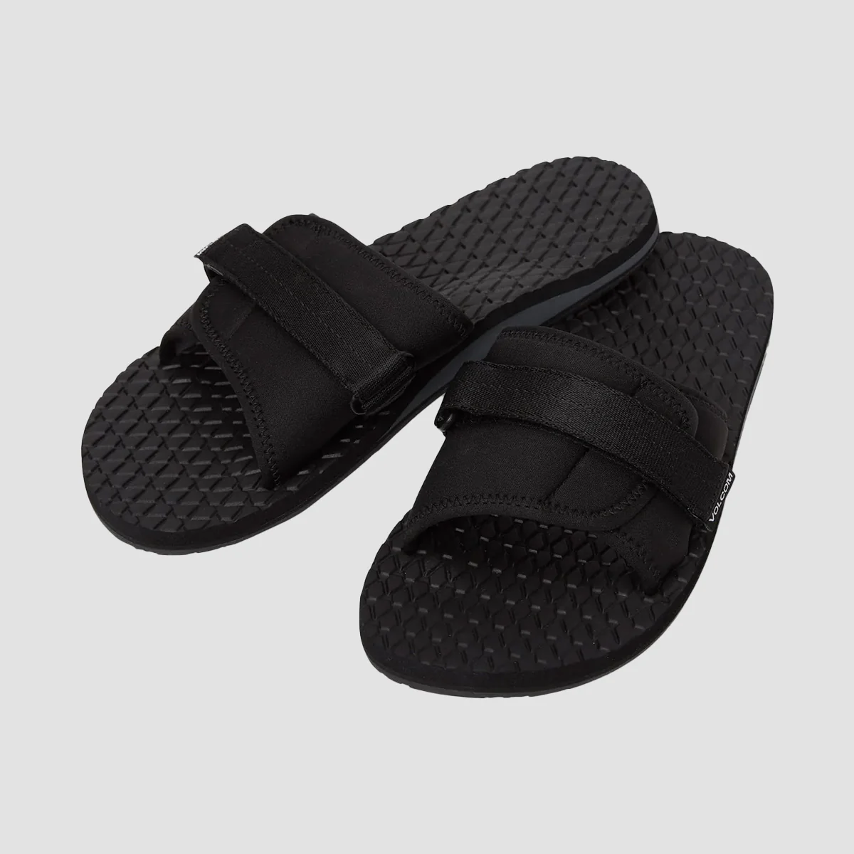 Volcom Eco Recliner Slides Black Grey - Image 2