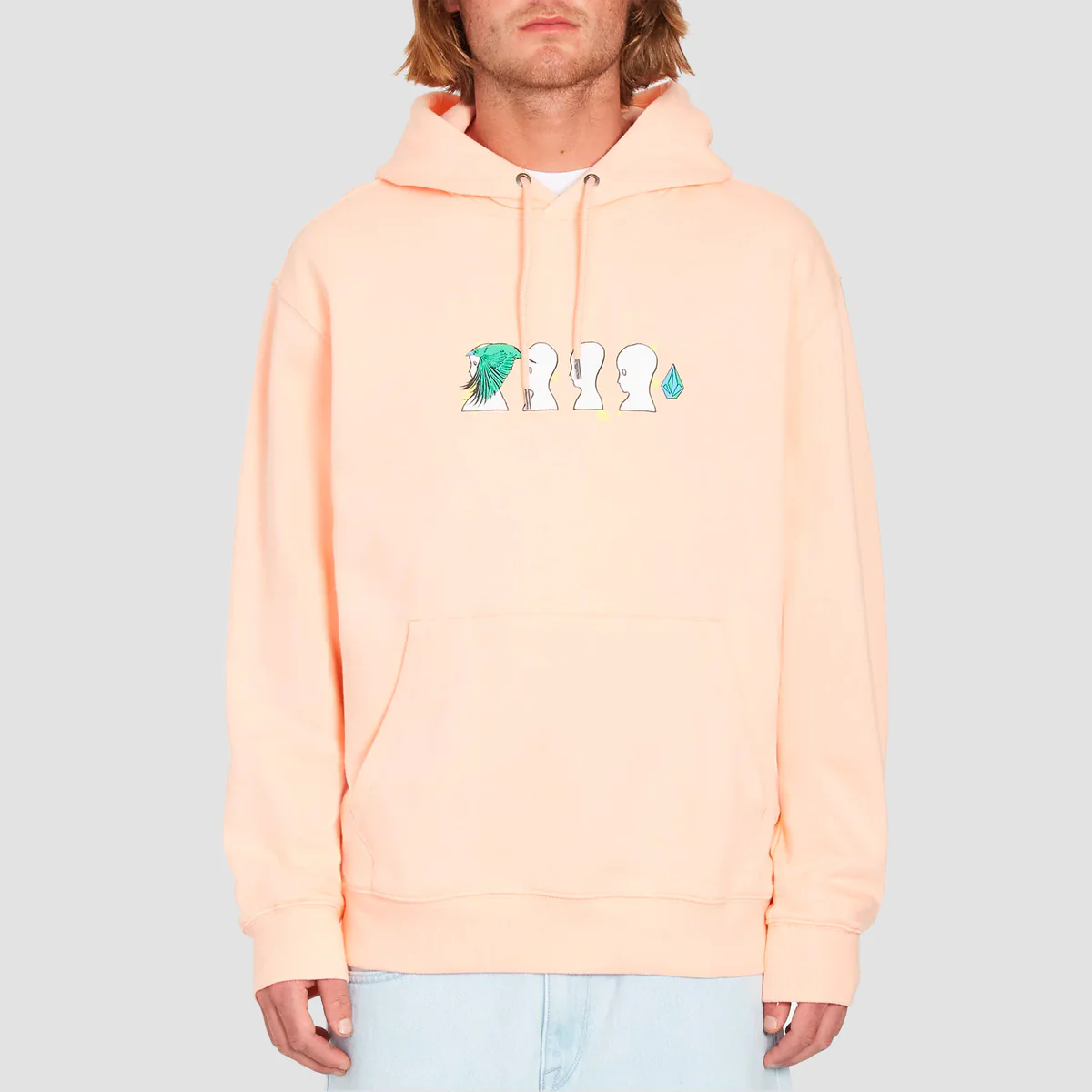 Volcom FA Ed Merlin Murray Pullover Hoodie Peach Bud - Image 2