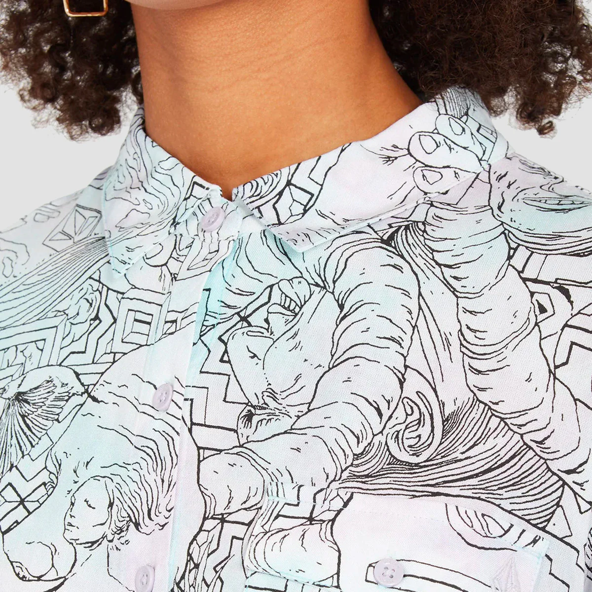 Volcom FA Ed Merlin Murray Woven Longsleeve Shirt Multi - Womens - Image 3