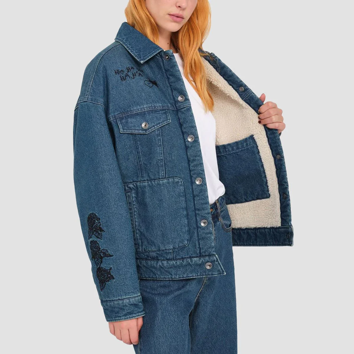 Volcom FA Keutchi Denim Jacket Vintage Marbled Indigo - Womens - Image 3