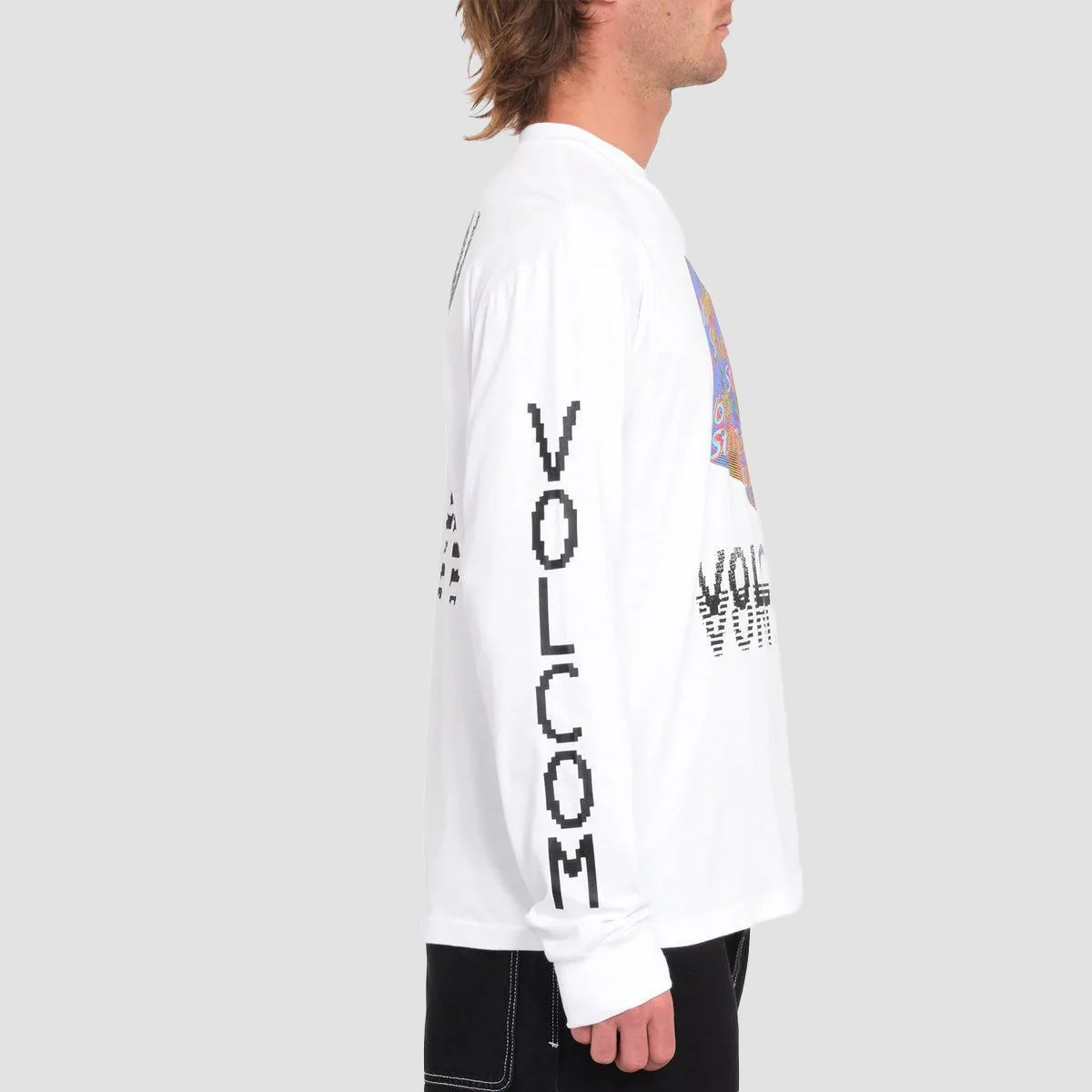 Volcom Fergadelic Longsleeve T-Shirt White - Image 3