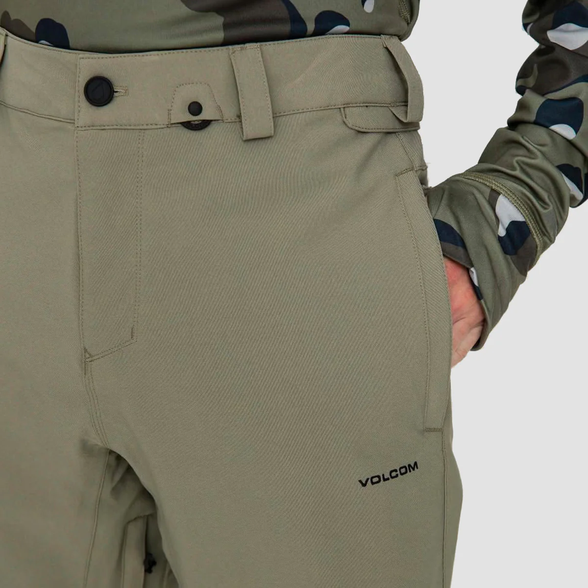 Volcom Freakin Snow Chino Pants Light Military - Image 3