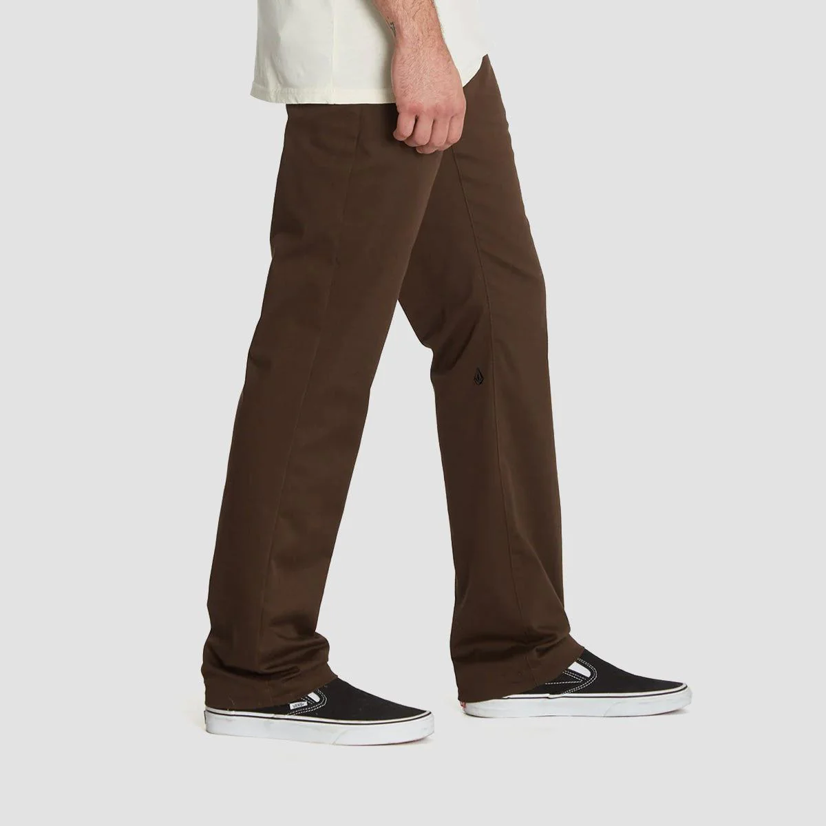 Volcom Frickin Modern Stretch Chino Pants Dark Brown - Image 2