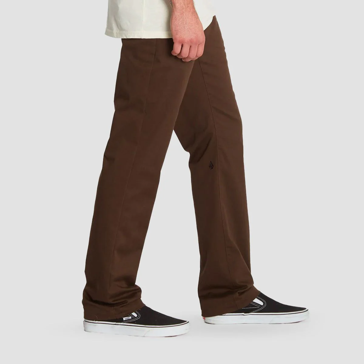 Volcom Frickin Modern Stretch Chino Pants Dark Brown - Image 3
