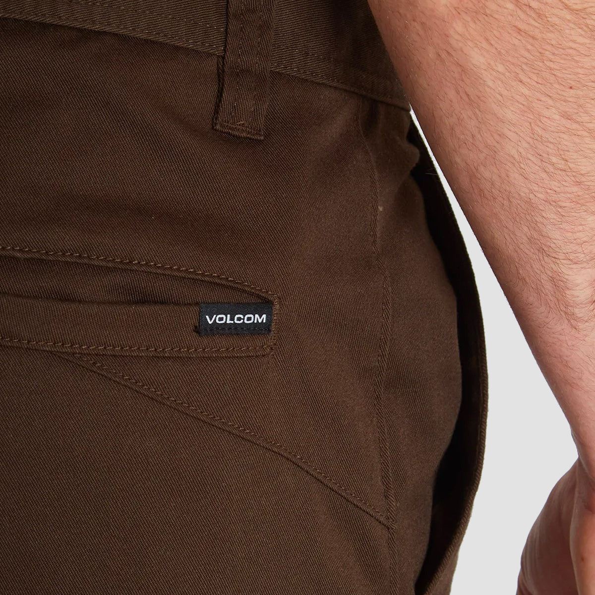 Volcom Frickin Modern Stretch Chino Pants Dark Brown - Image 4
