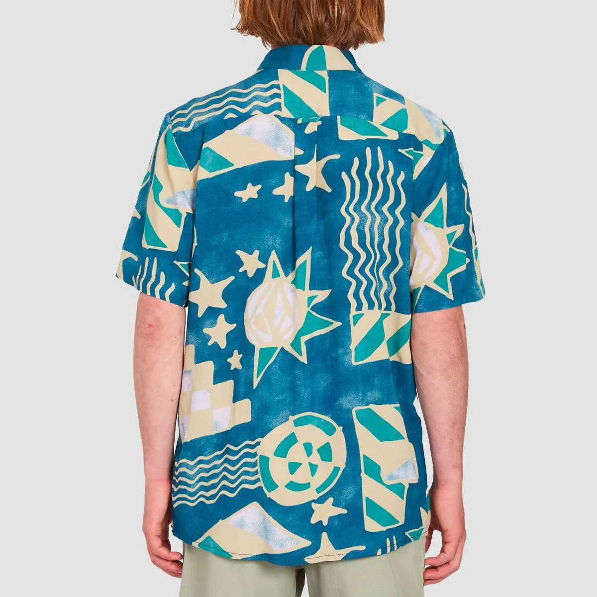 Volcom Hand Geo Short Sleeve Shirt Aged Indigo - Image 2