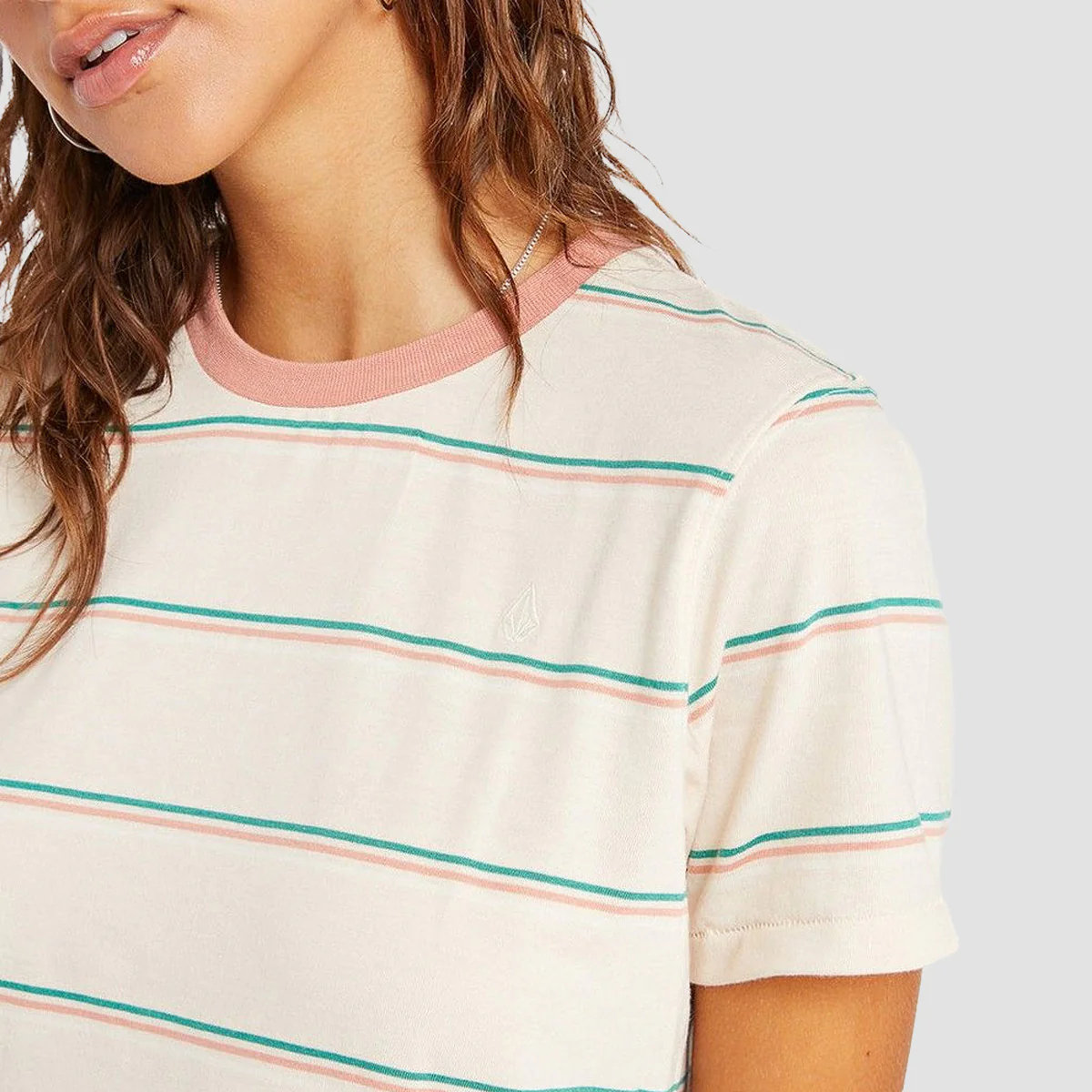Volcom Hypen On Strypes T-Shirt Sand - Womens - Image 3