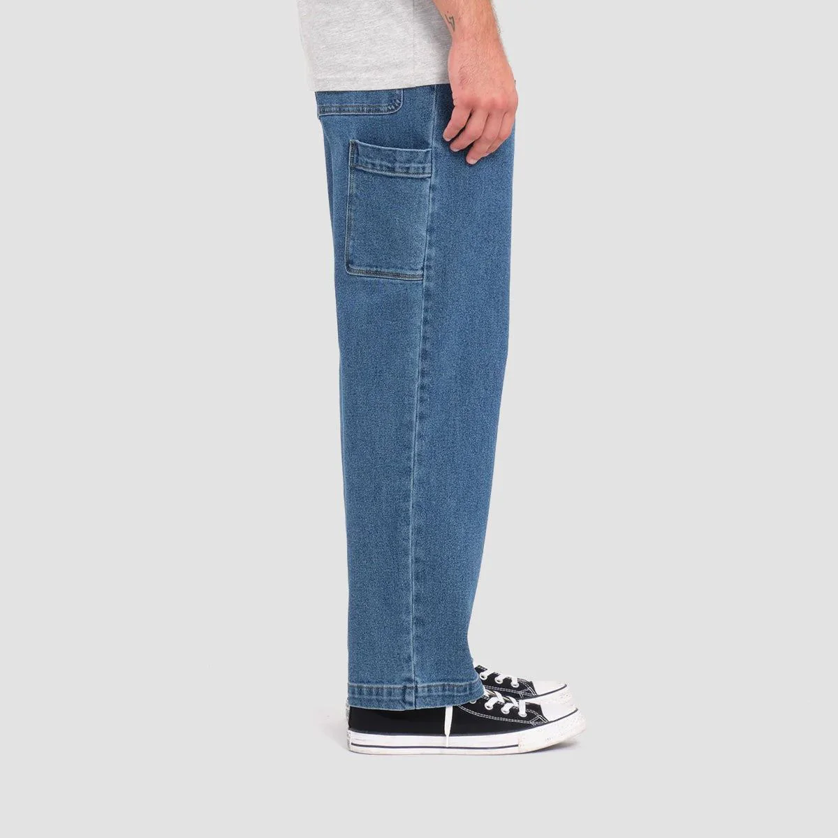 Volcom Kraftsman II Loose Fit Jeans Washed Blue - Image 3