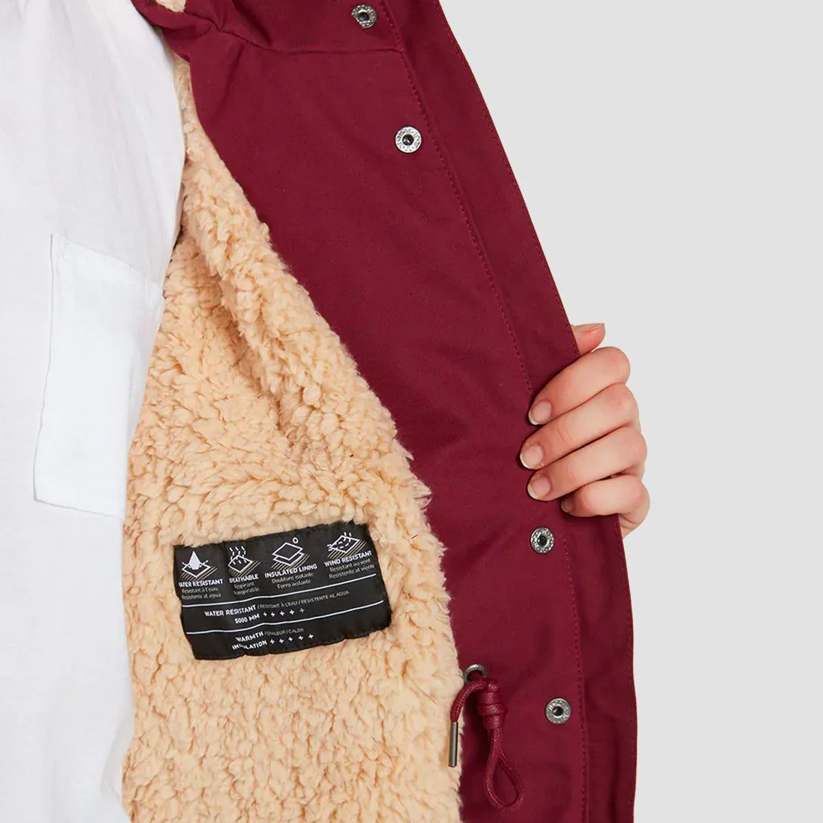 Volcom Less Is More 5K Parka Jacket Burgundy - Womens - Image 3