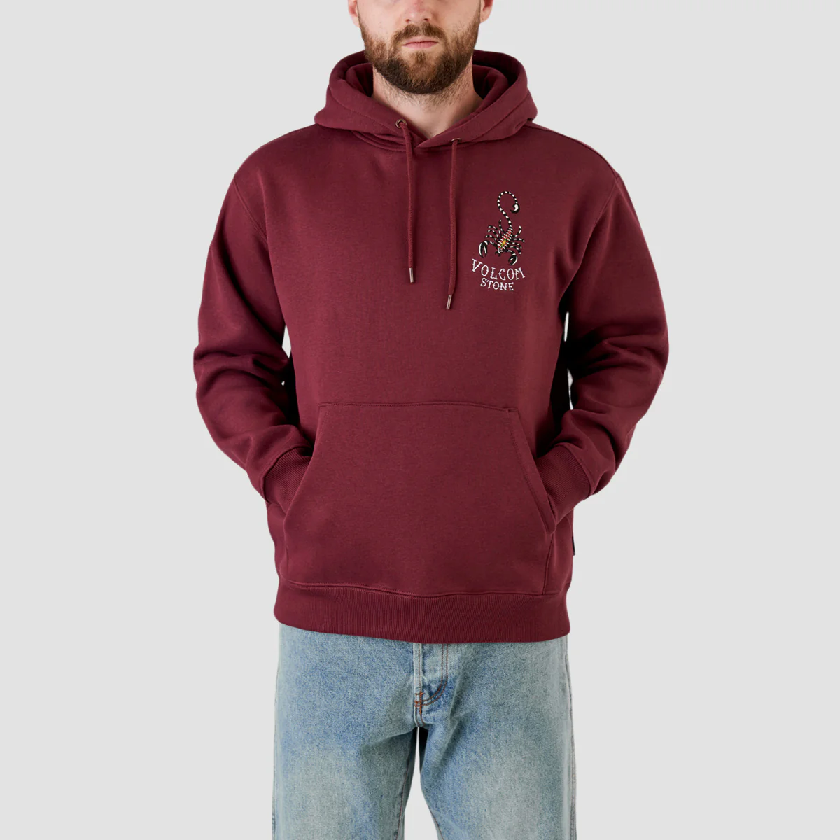 Volcom Lintell Classic Pullover Hoodie Merlot - Image 2