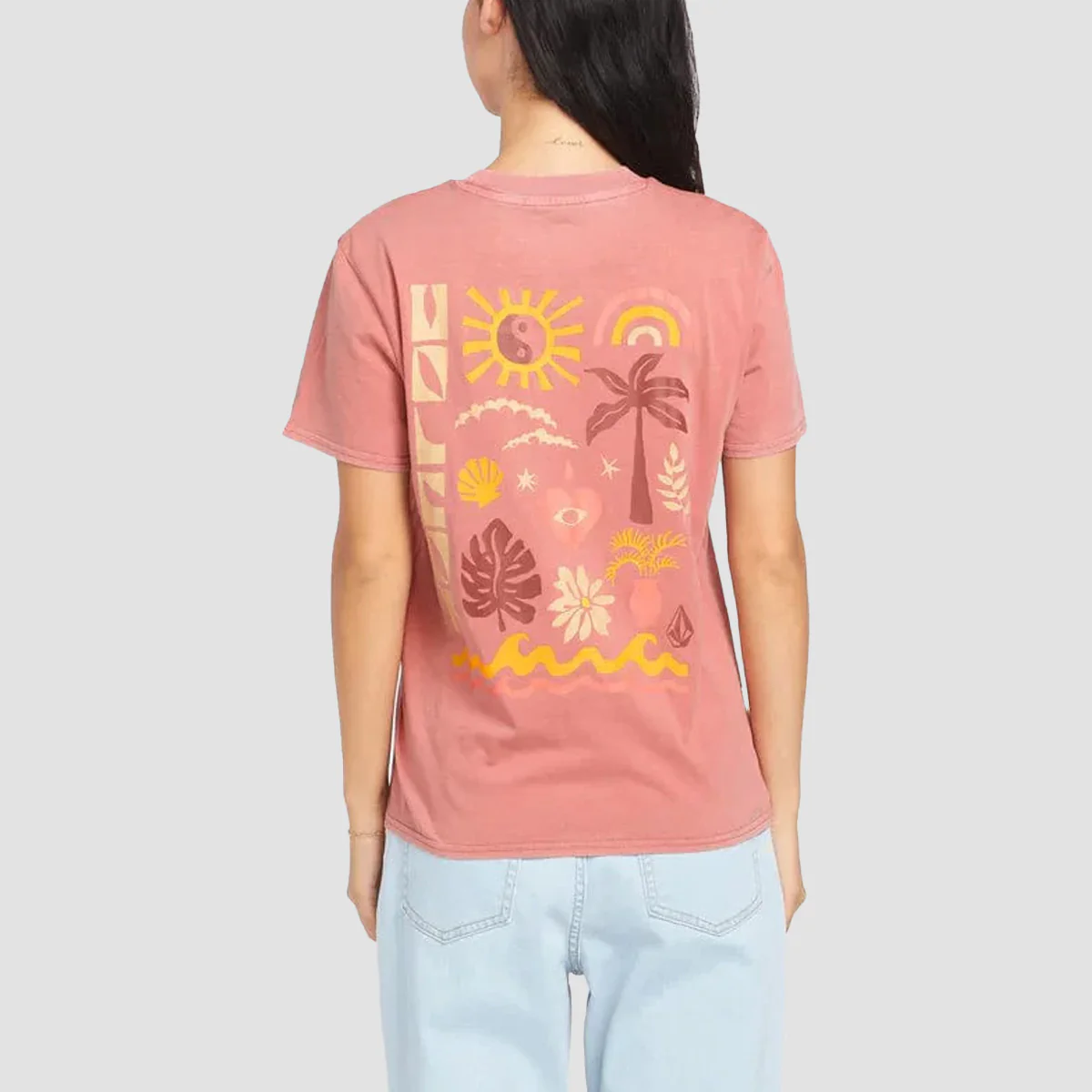 Volcom Lock It Up T-Shirt Mauve Rose - Womens - Image 2