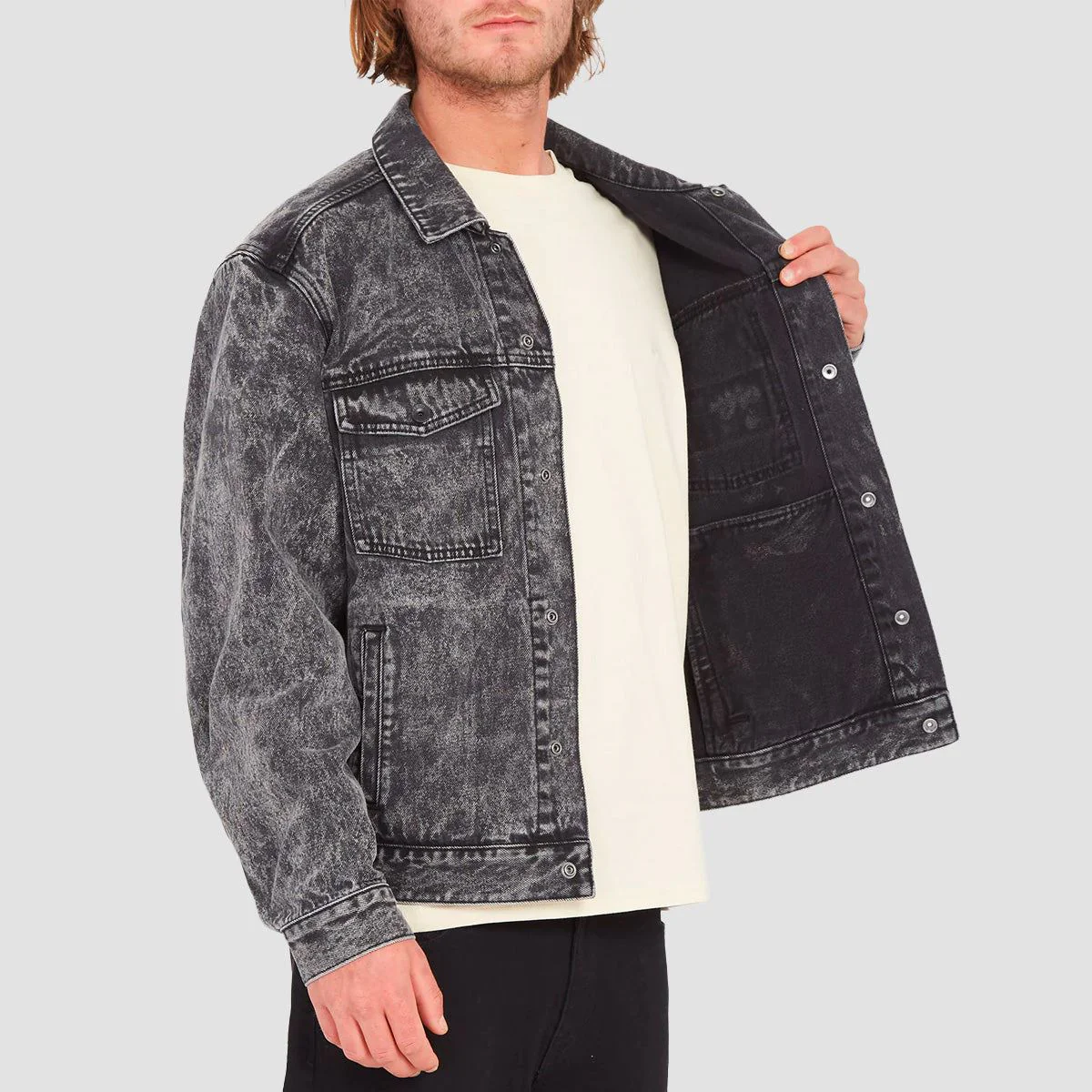 Volcom Mind Invasion Denim Jacket Black - Image 2