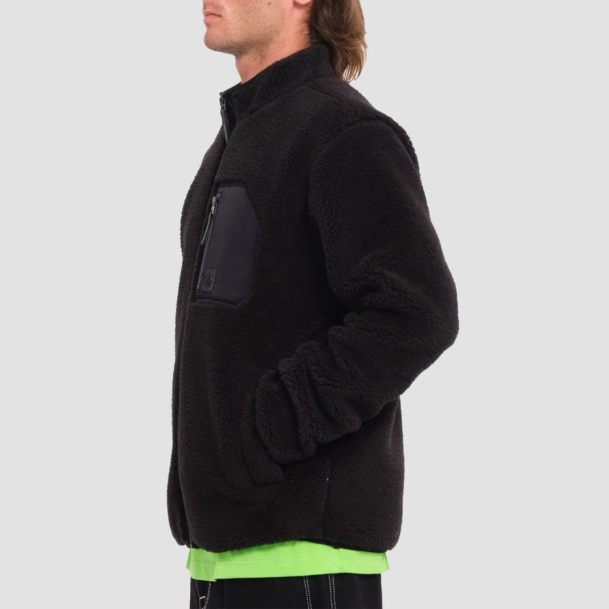 Volcom Muzzer Fuzzar Zip Fleece Black - Image 2