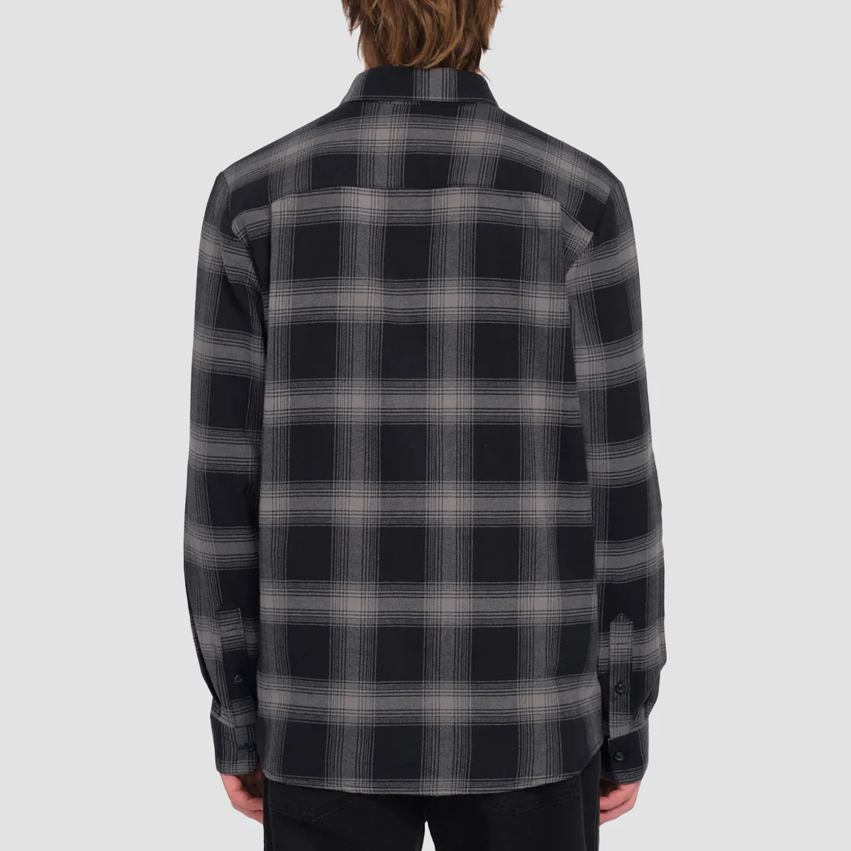 Volcom Netastone Flannel Longsleeve Shirt Black - Image 2