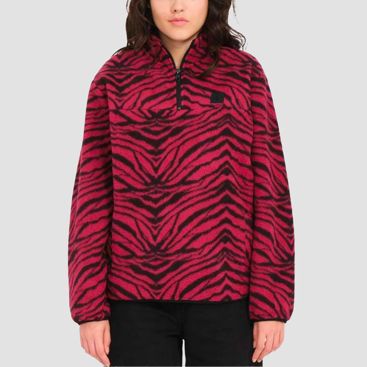 Volcom Pheelin It Mock Neck Sweatshirt Wine - Womens