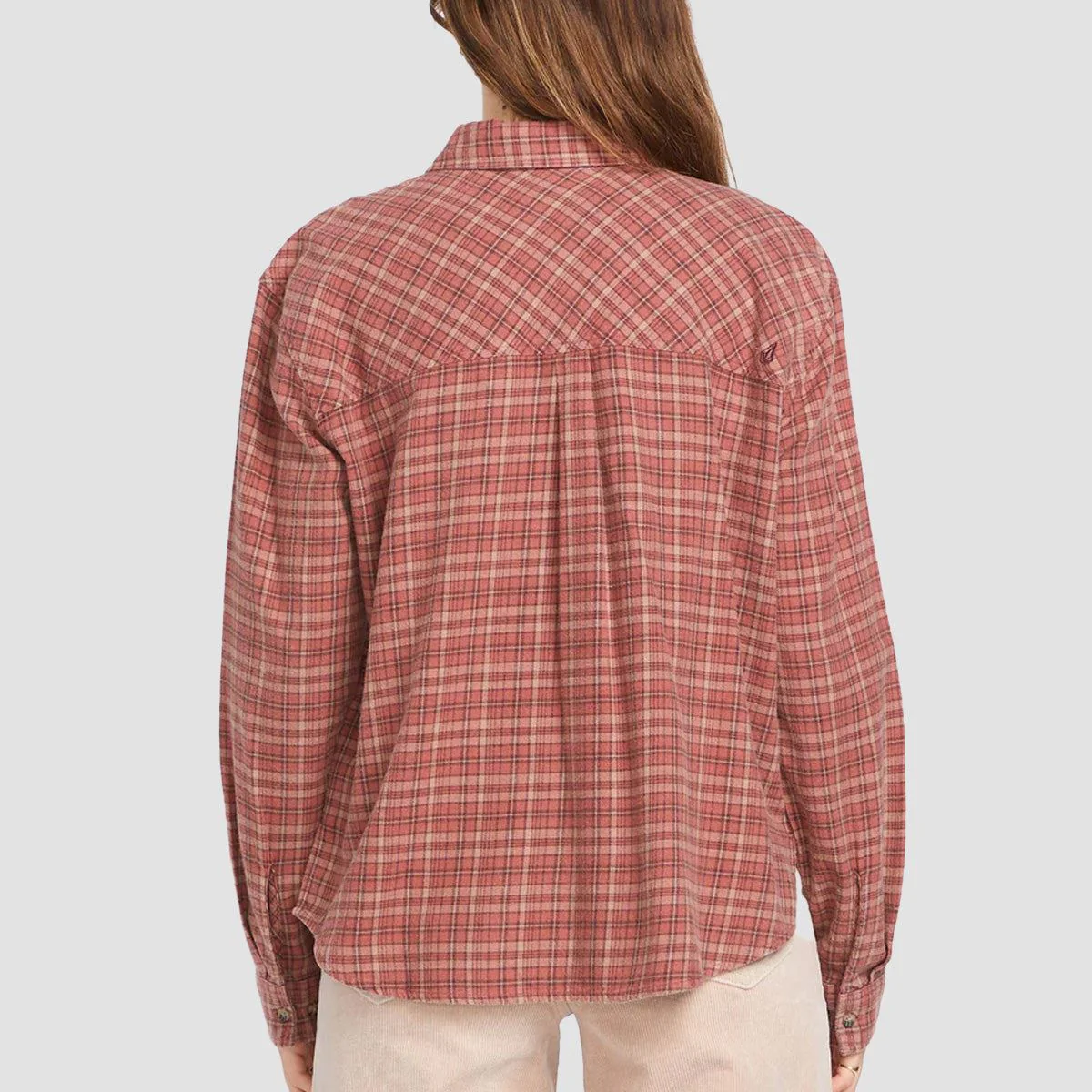 Volcom Plaid To Meet U 2 Longsleeve Shirt Chestnut Brown - Womens - Image 2