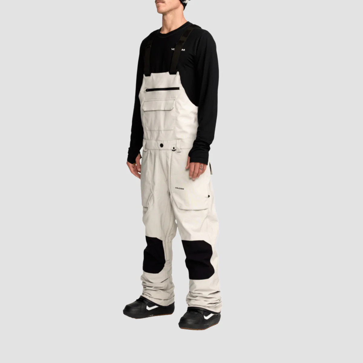 Volcom Roan Bib Overall 15K Snow Pants Stone