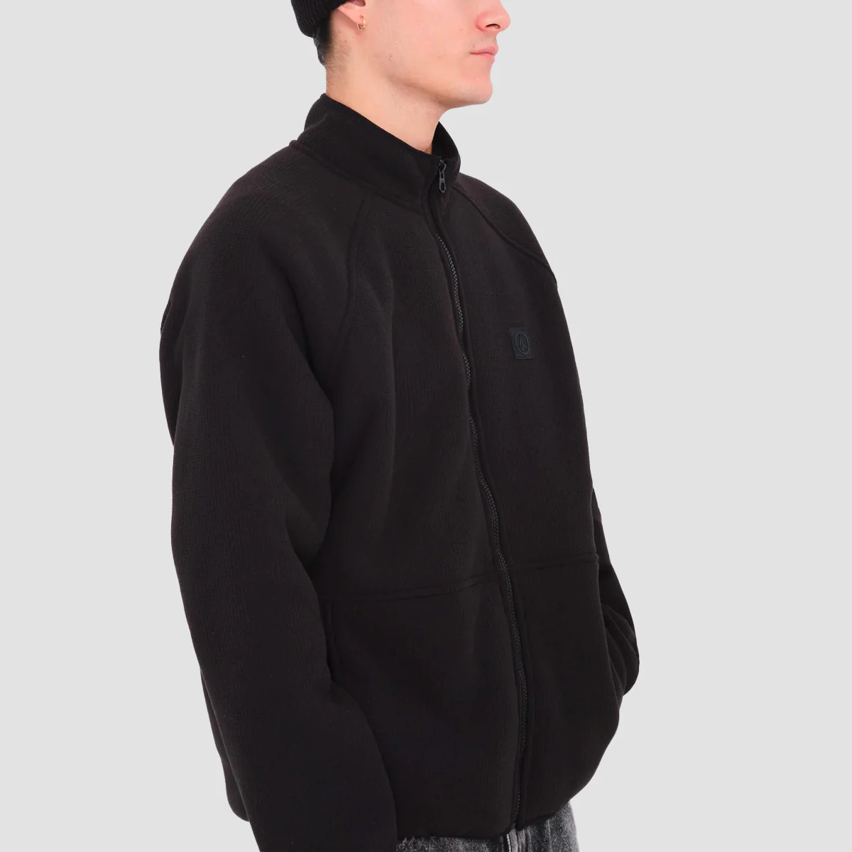 Volcom Runtime Grid Earth Tripper Zip Sweatshirt Black - Image 2