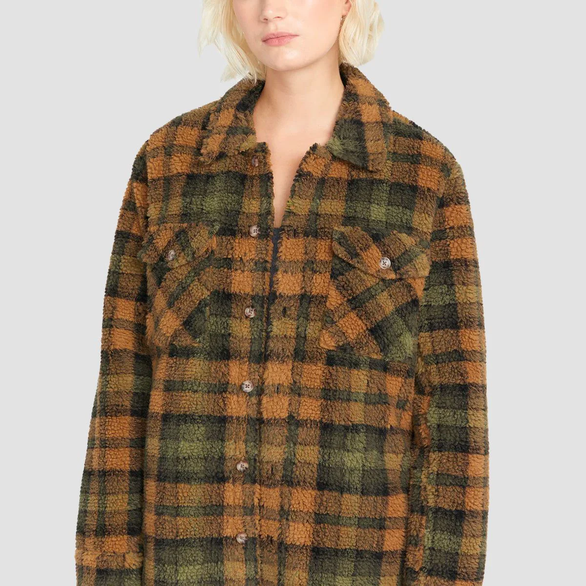 Volcom Silent Sherpa Jacket Bronze - Womens - Image 2
