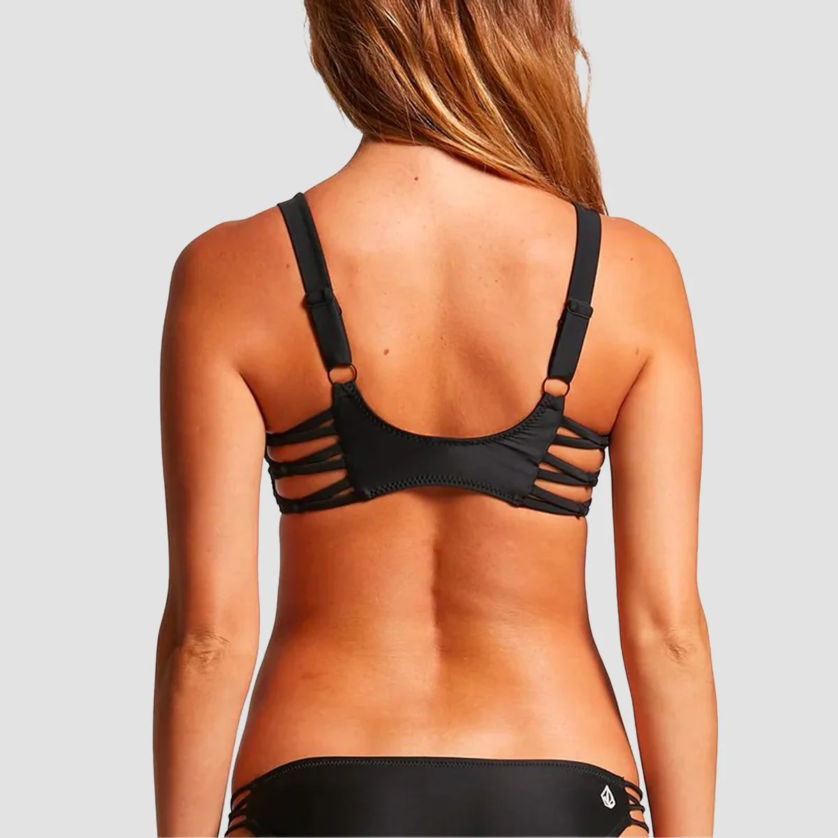 Volcom Simply Solid Vneck Adjustable Bikini Top Black - Womens - Image 3