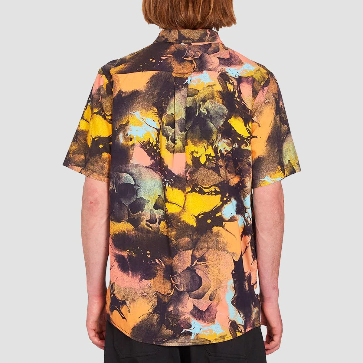 Volcom Skulli Print Short Sleeve Shirt Dawn Yellow - Image 2