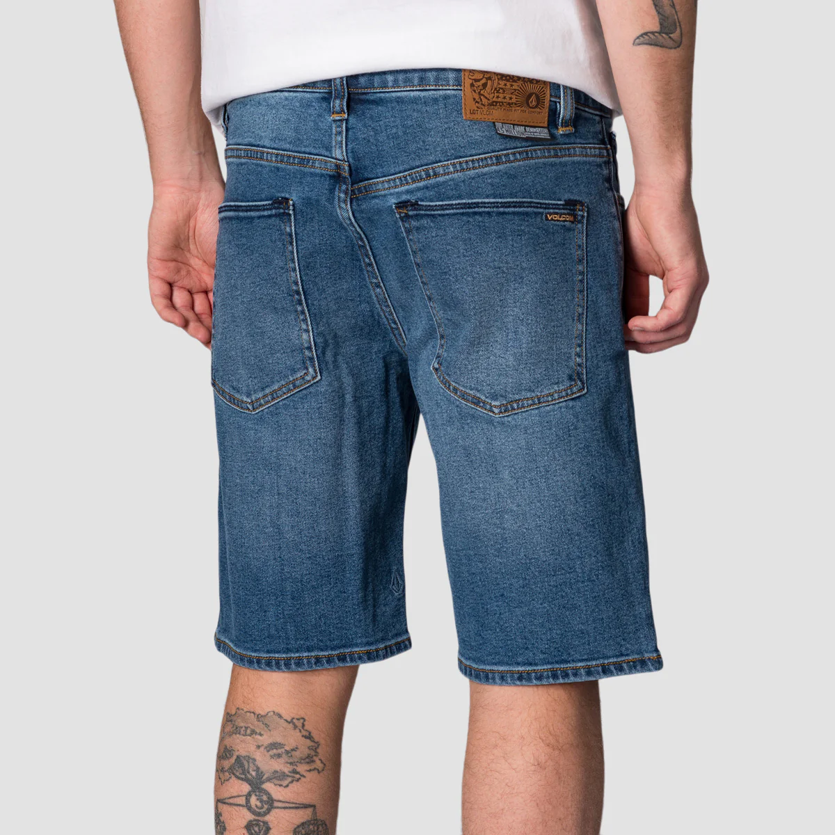 Volcom Solver 20" Slim Fit Denim Shorts Cowboy Blues - Image 2