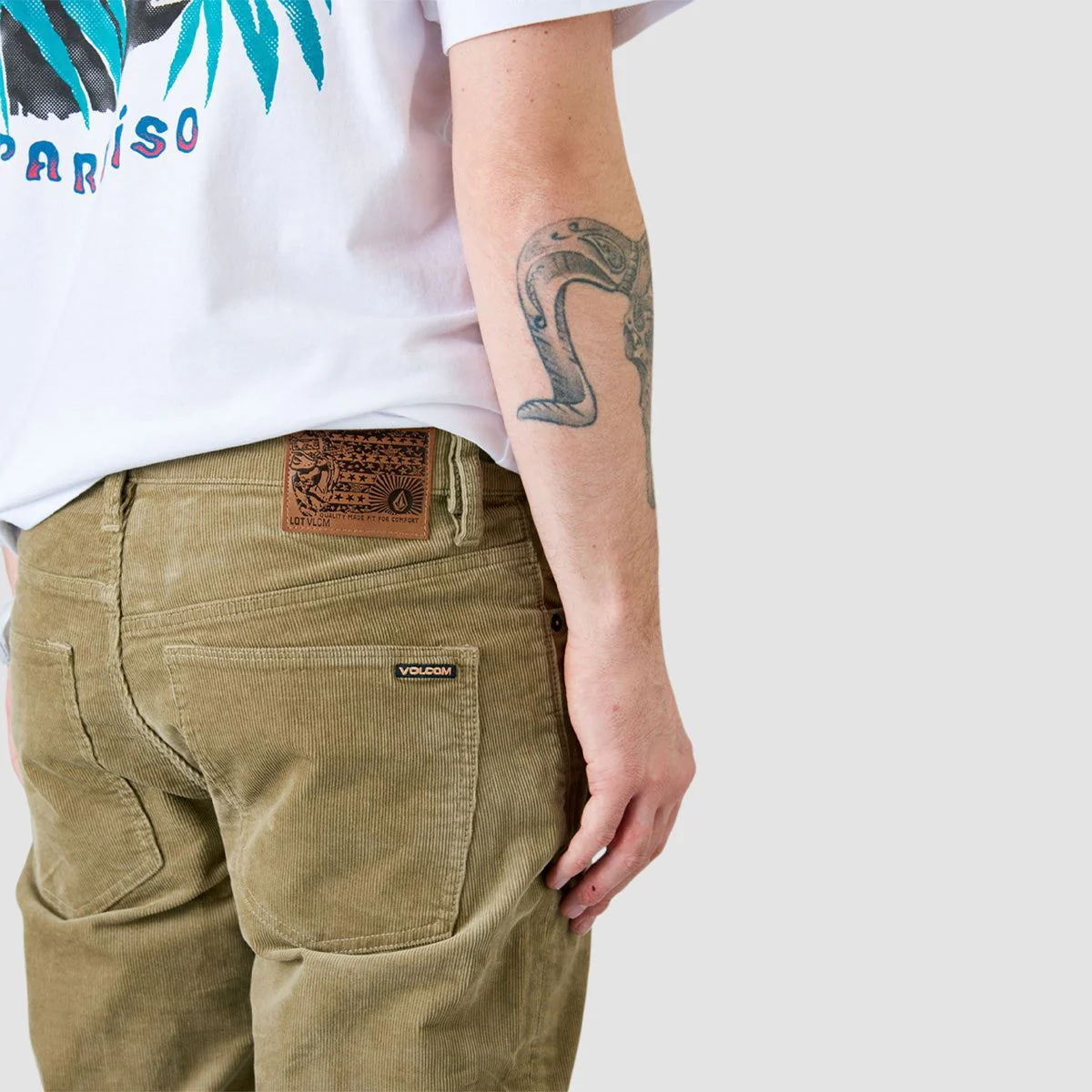 Volcom Solver 5 Pocket Cord Pants Khaki - Image 3