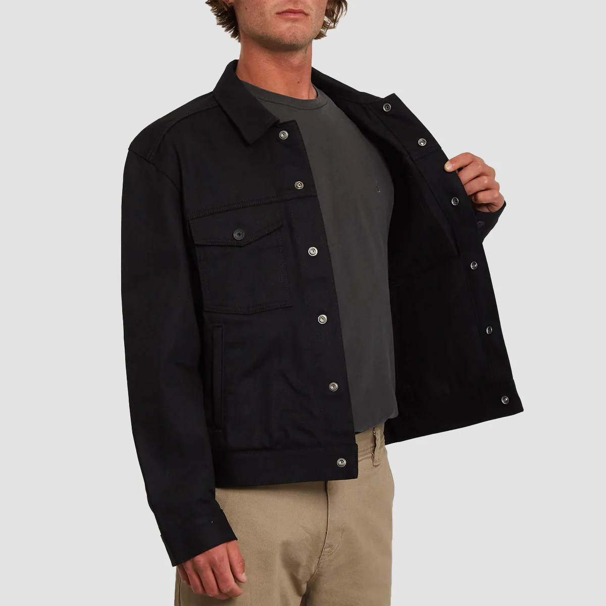 Volcom Stereostone Denim Jacket Black - Image 2