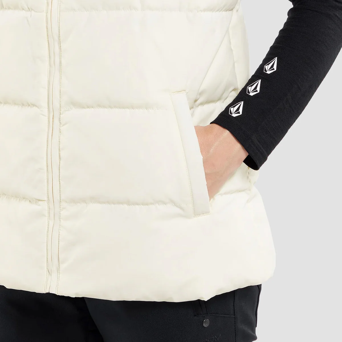 Volcom Stone Castine Puff Vest Jacket Moonbeam - Womens - Image 3