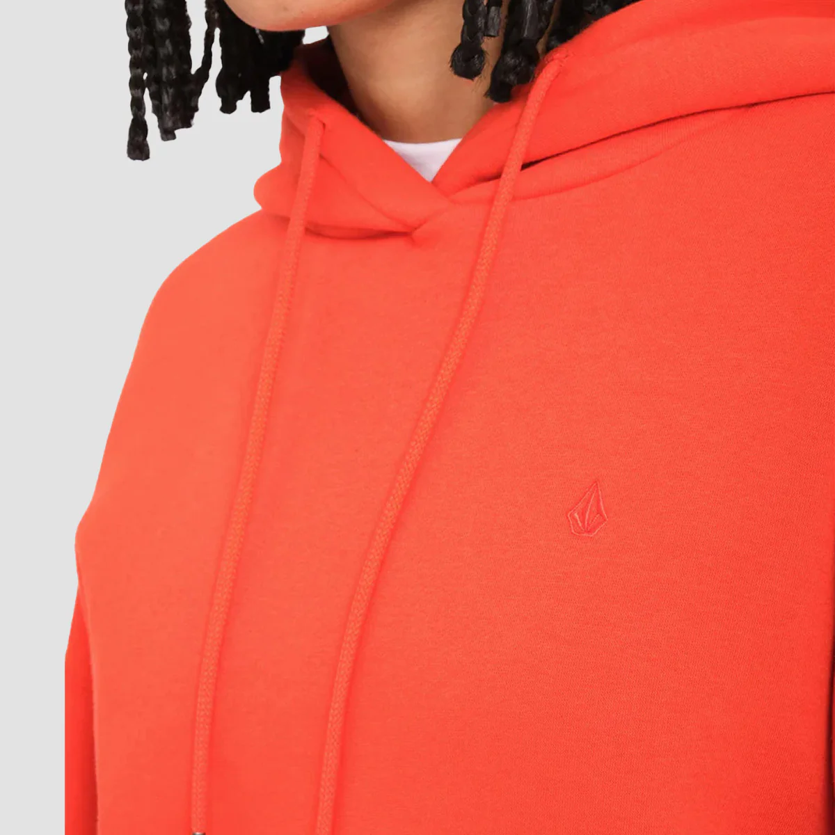 Volcom Stone Heart Up Pullover Hoodie Bright Red - Womens - Image 2
