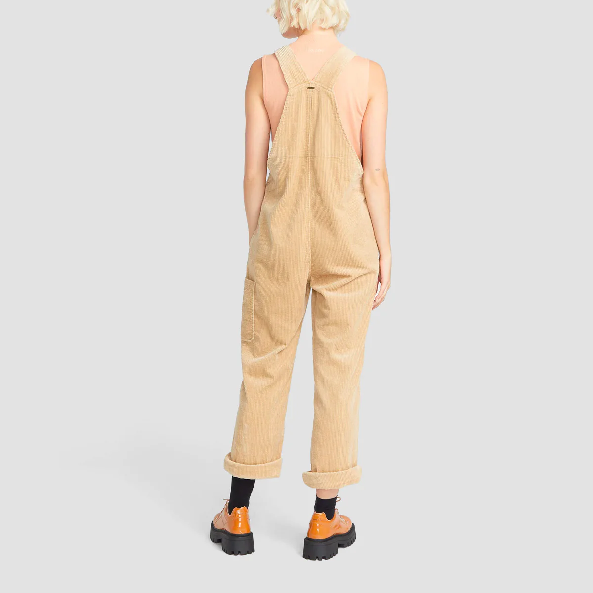 Volcom Stone Street Corduroy Overalls Khaki - Womens - Image 2