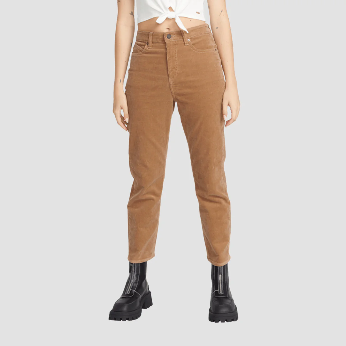 Volcom Stoned Straight Corduroy Pants Mocha - Womens