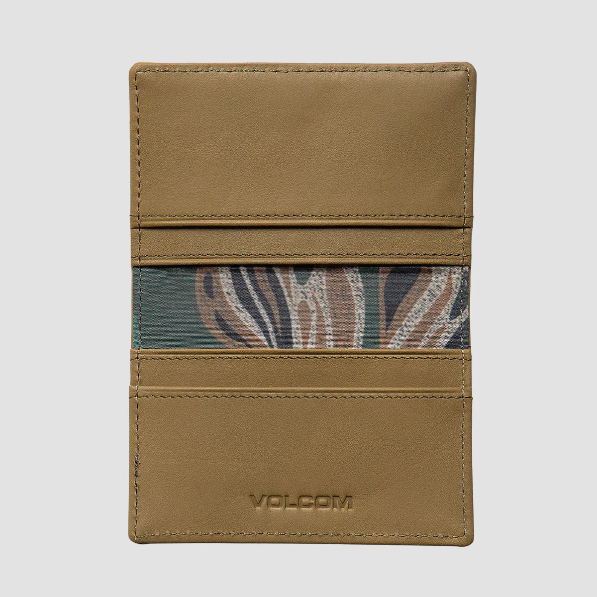 Volcom Straight Up Leather Cardholder Wallet Ermine - Image 2